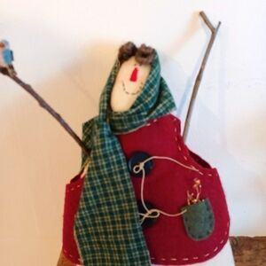 Handcrafted Primitive Country Fabric Snowman